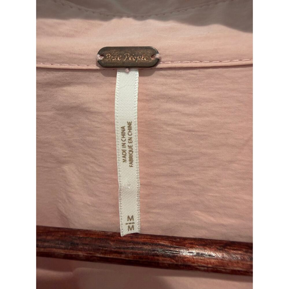 Free People Eva Plunging Shirt Dress Oversized Relaxed Size M Preppy - Picture 3 of 15
